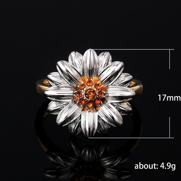 ✨Summer Party Sweet Flower Thin Zircon Gold Rings for Women, MARR9144 - Picture 5 of 5